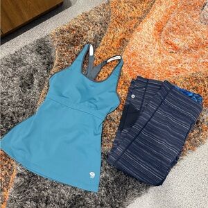 Lululemon and Mountain Hardware Cropped Leggings 6 and Racerback Tank XS